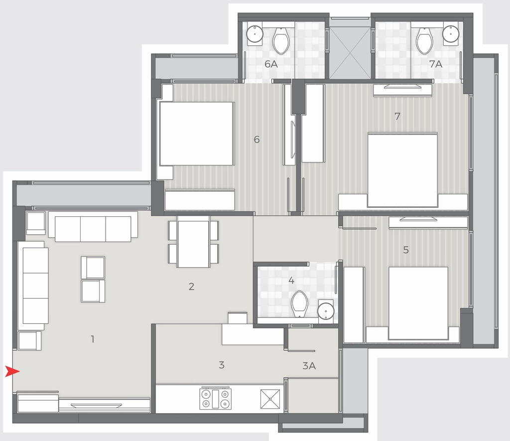 3 BHK Flat in DR Praharsh Highland in South Bopal, Ahmedabad - Image 905548