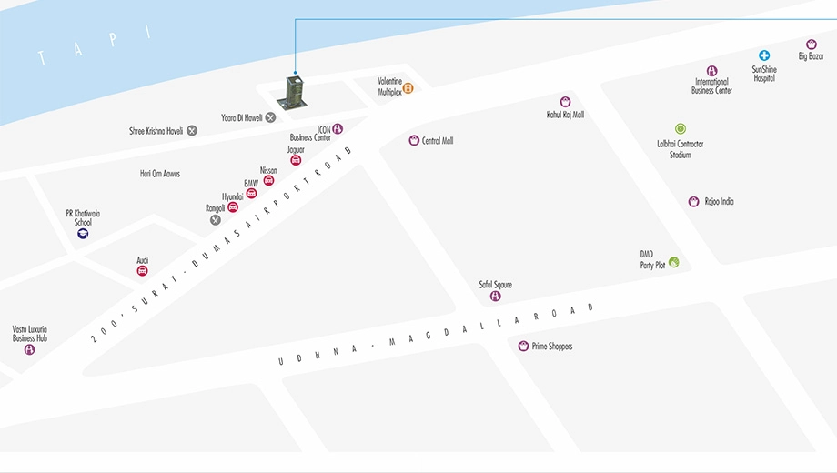Location of Nari Icon Rio in Magdalla, Surat - Image 372245