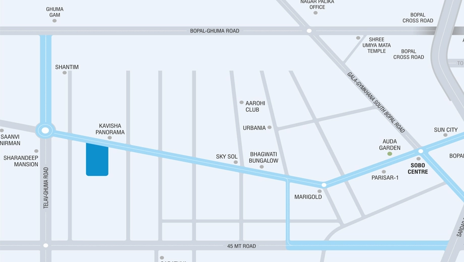Location of Commercial Sky Serenity in South Bopal, Ahmedabad - Image 374870