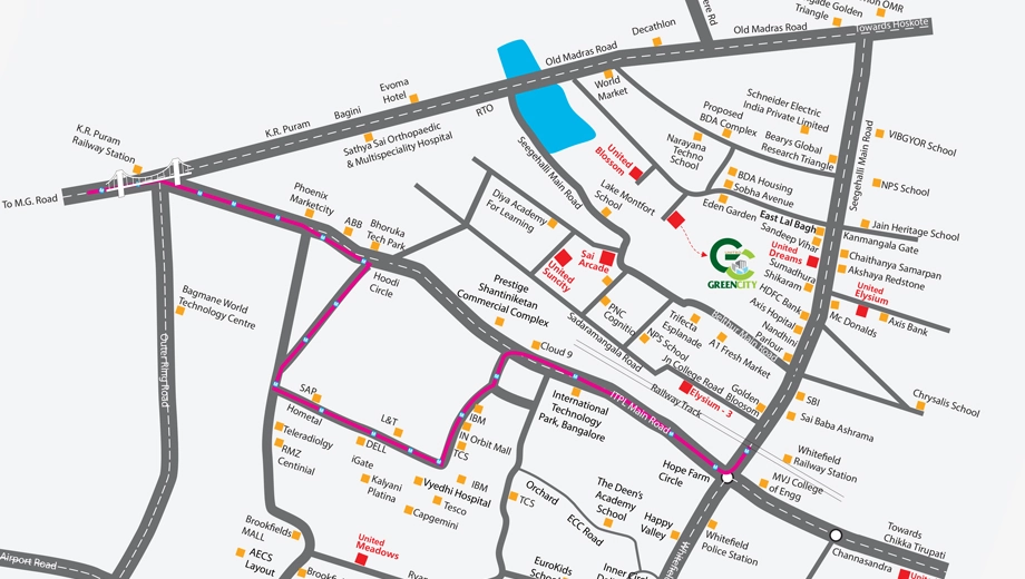 Location of United Projects Greencity in Doddakammanahalli, Bangalore - Image 374388
