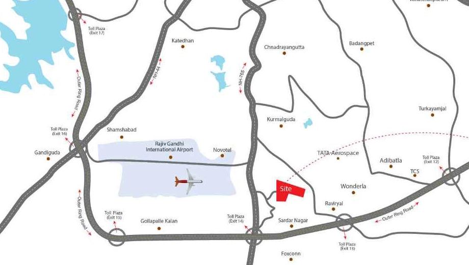 Location of KGR Anandam Villas in Tukkuguda, Hyderabad - Image 372296