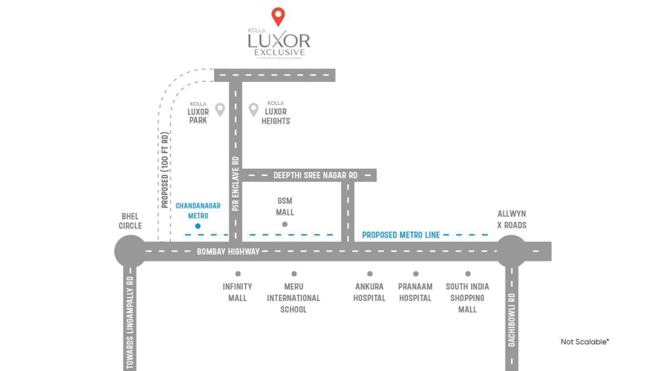 Location of Kolla Luxor Exclusive in Chandanagar, Hyderabad - Image 372301