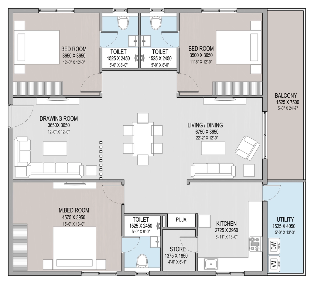 3 BHK Flat in Manvithas Vistara in Gajulramaram, Hyderabad - Image 904572