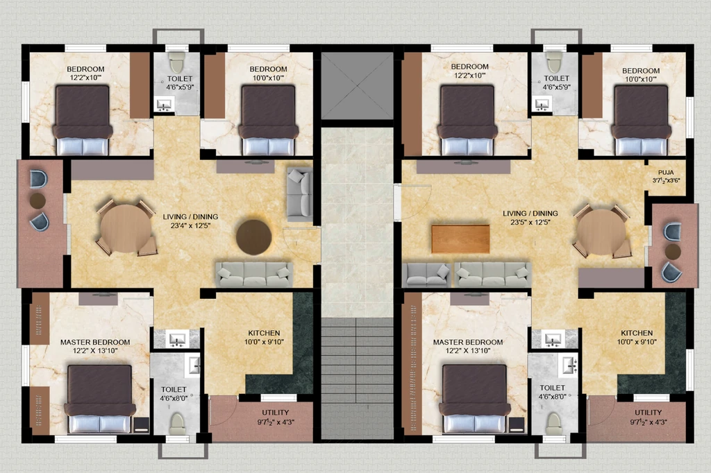 Floor Plan of MSK Sukhada in Balapur, Hyderabad - Image 372345