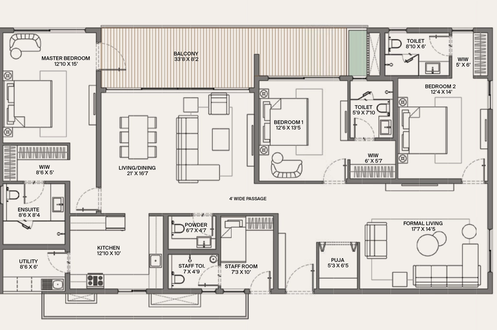 3 BHK Flat in PMR Dithya Agarta in Kompally, Hyderabad - Image 904580