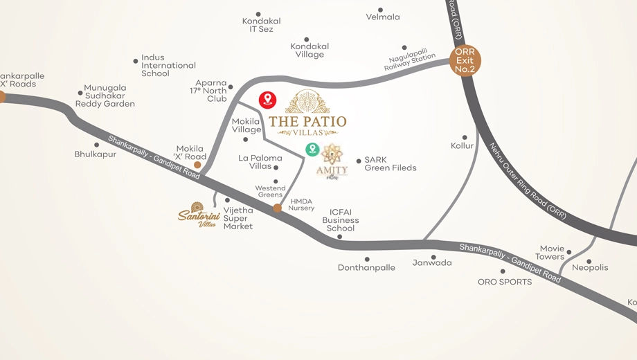 Location of Praneeta The Patio in Shankarpally, Hyderabad - Image 372371