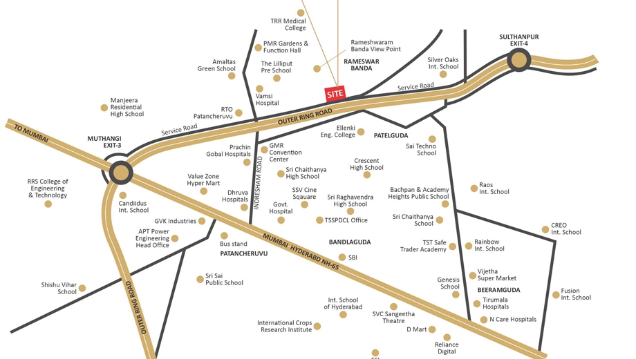 Location of Prime Navya Enclave in Patancheru, Hyderabad - Image 372356