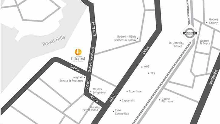 Location of Mayfair Hillcrest in Vikhroli West, Mumbai - Image 372495