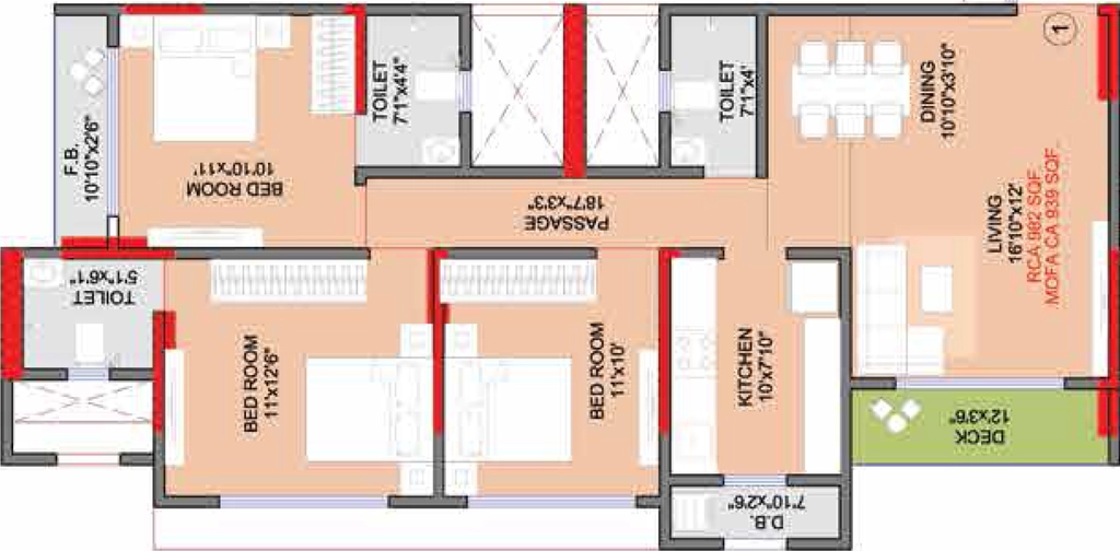 3 BHK Flat in PB Majestic Tower A in Nalasopara West, Palghar - Image 904755
