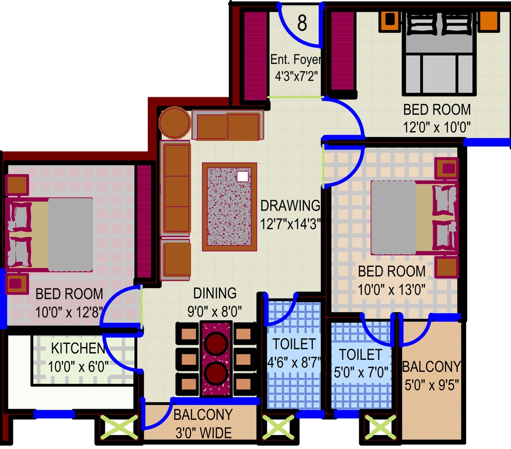 3 BHK Flat in Morias Ganpat Residency in Pundag, Ranchi - Image 904585