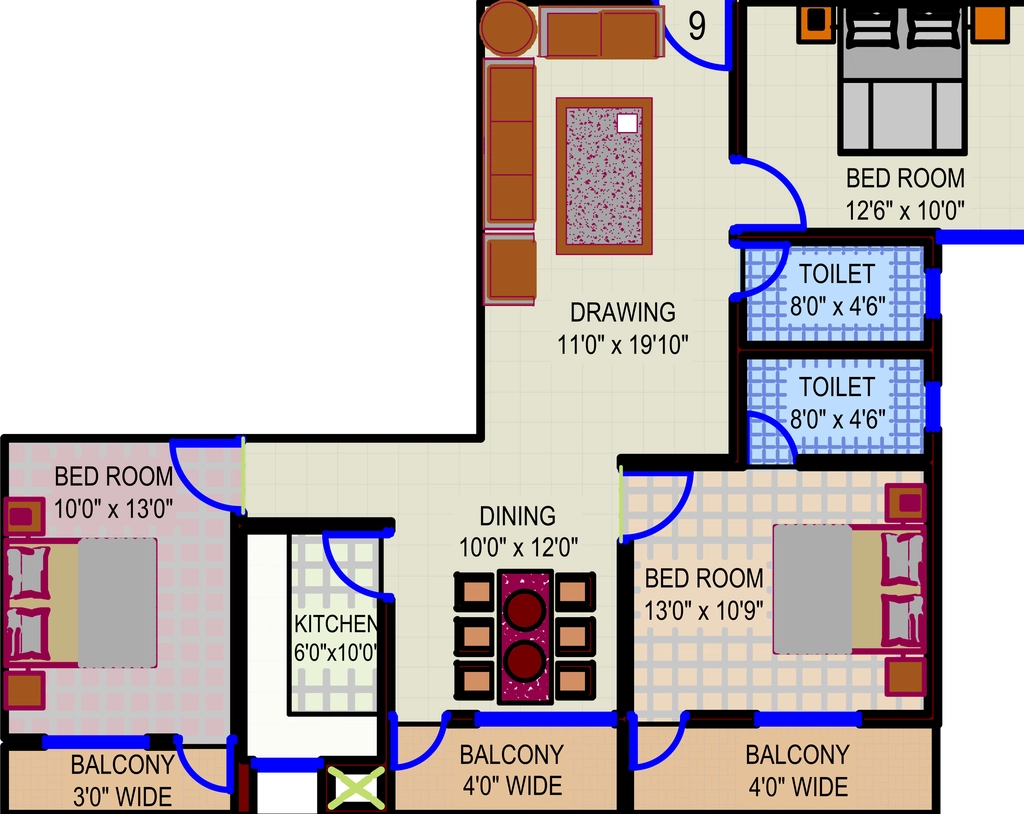 3 BHK Flat in Morias Ganpat Residency in Pundag, Ranchi - Image 904586