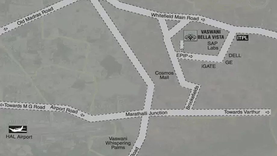 Location of Vaswani Bella Vista in Whitefield, Bangalore - Image 374394