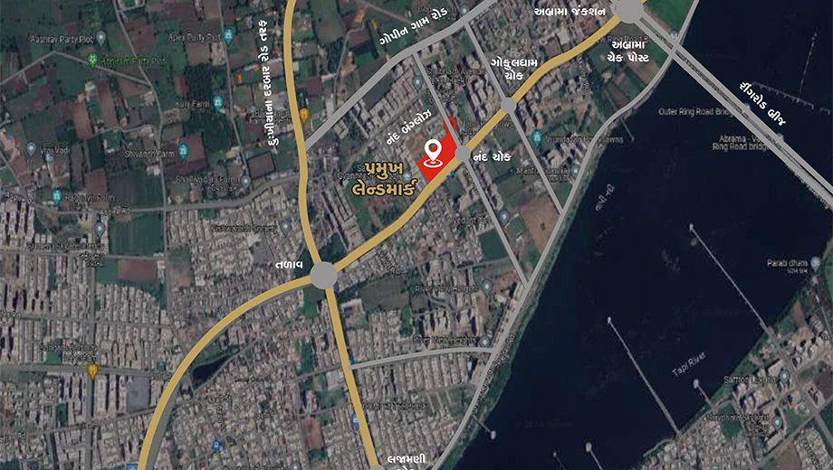 Location of Origin Pramukh Landmark in Mota Varachha, Surat - Image 372480