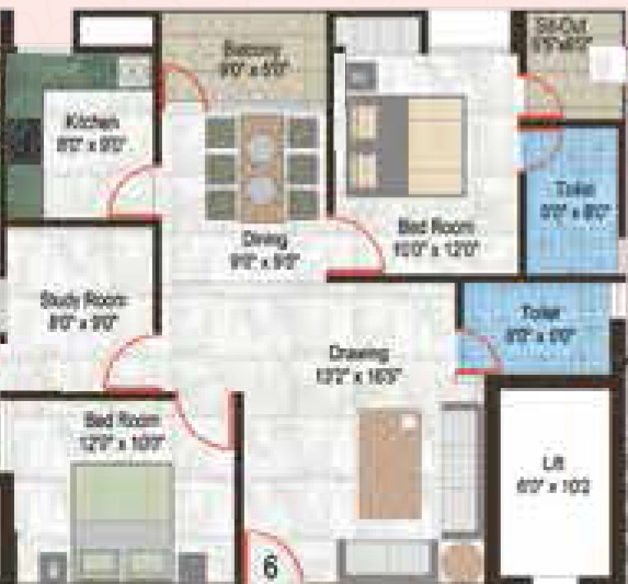 2 BHK Flat in Sarswati Rose Avenue in Pundag, Ranchi - Image 904636