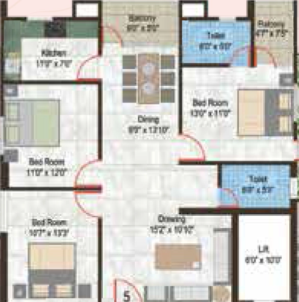 3 BHK Flat in Sarswati Rose Avenue in Pundag, Ranchi - Image 904637