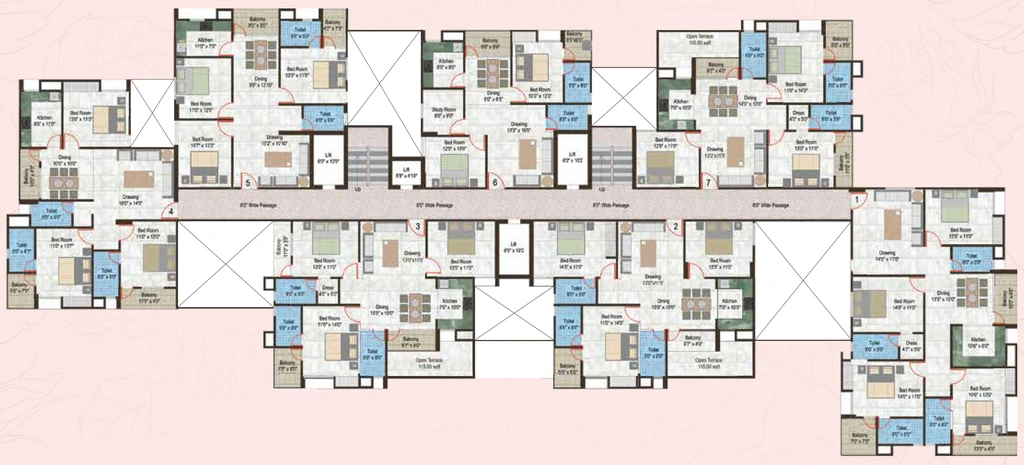 Floor Plan of Sarswati Rose Avenue in Pundag, Ranchi - Image 372493