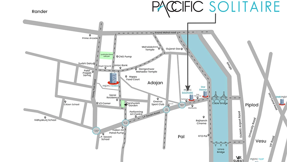 Location of Paccific Solitaire in Adajan, Surat - Image 372498