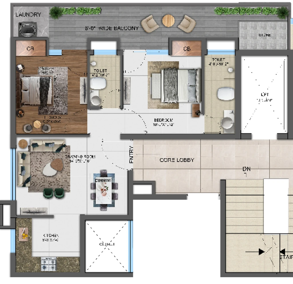 2 BHK Flat in Nandita Mayfair Park in Zirakpur, Chandigarh - Image 904718