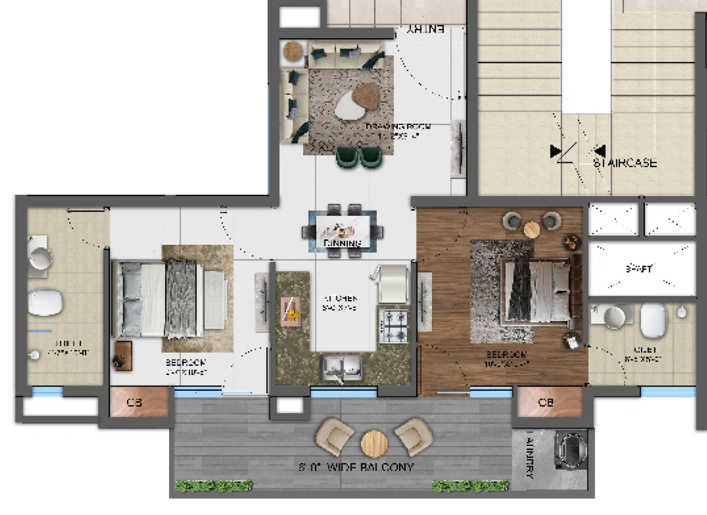2 BHK Flat in Nandita Mayfair Park in Zirakpur, Chandigarh - Image 904717