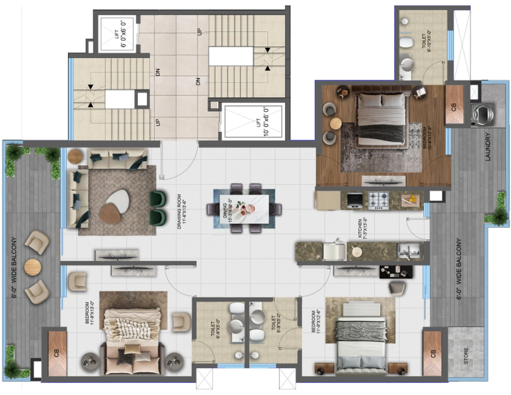 3 BHK Flat in Nandita Mayfair Park in Zirakpur, Chandigarh - Image 904721