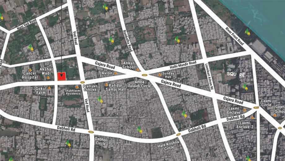 Location of Parle Square in Katargam, Surat - Image 372533