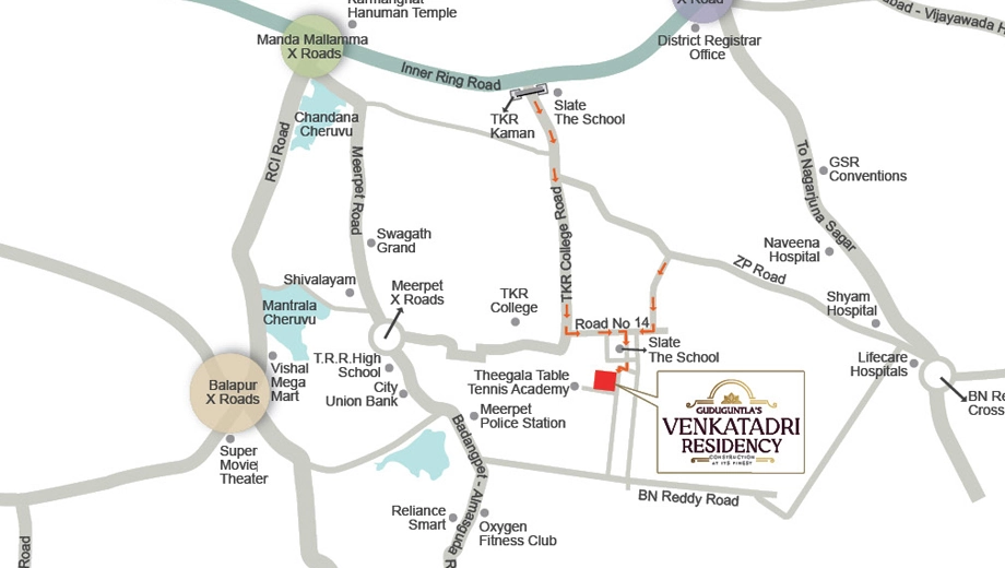 Location of PSR Venkatadri Residency in Balapur, Hyderabad - Image 372810