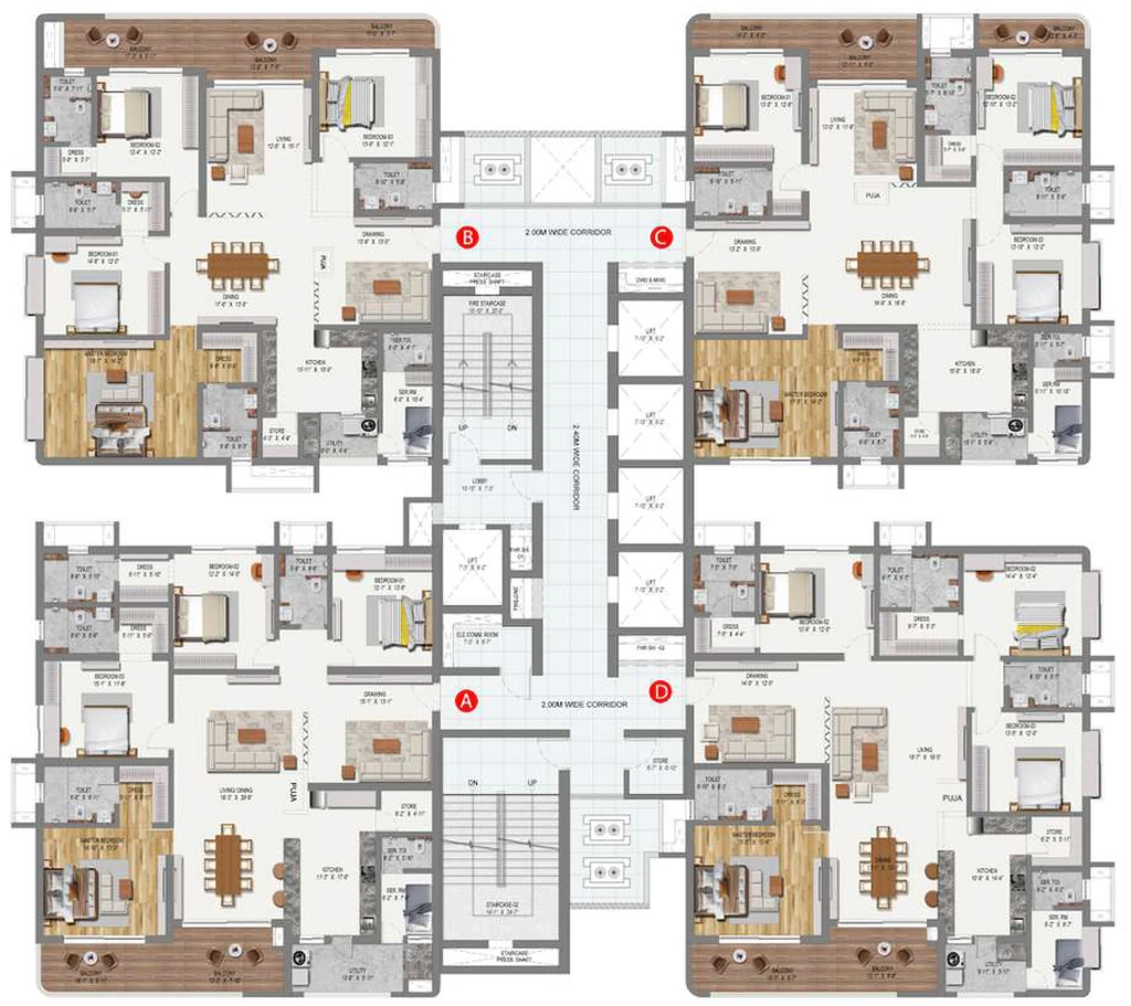 Floor Plan of Raghava Cinq in Financial District, Hyderabad - Image 372845