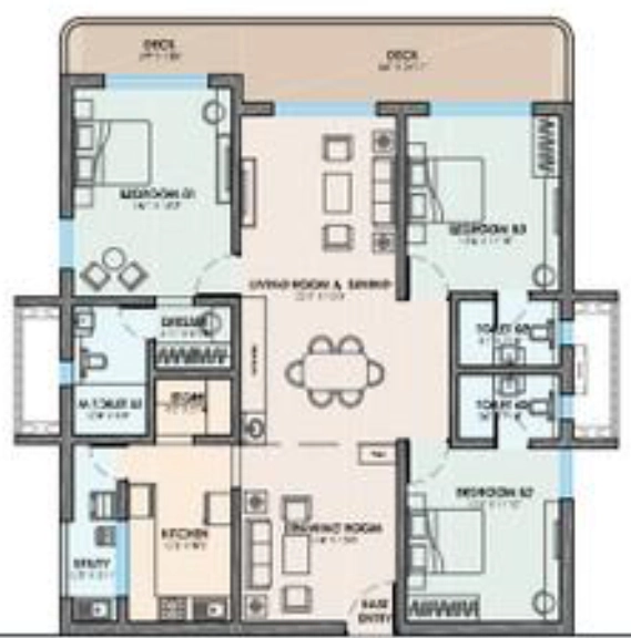 3 BHK Flat in Raghava Nova in Financial District, Hyderabad - Image 904835