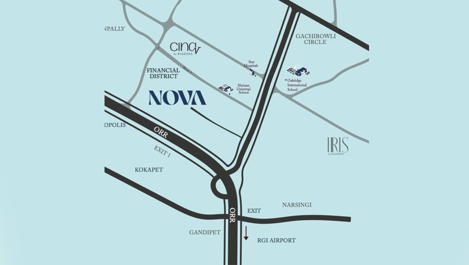 Location of Raghava Nova in Financial District, Hyderabad - Image 372857