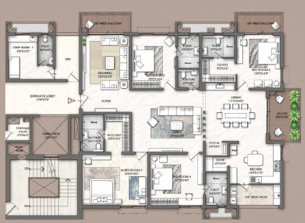 4 BHK Flat in Rajapushpa Skyra in Kokapet, Hyderabad - Image 904840