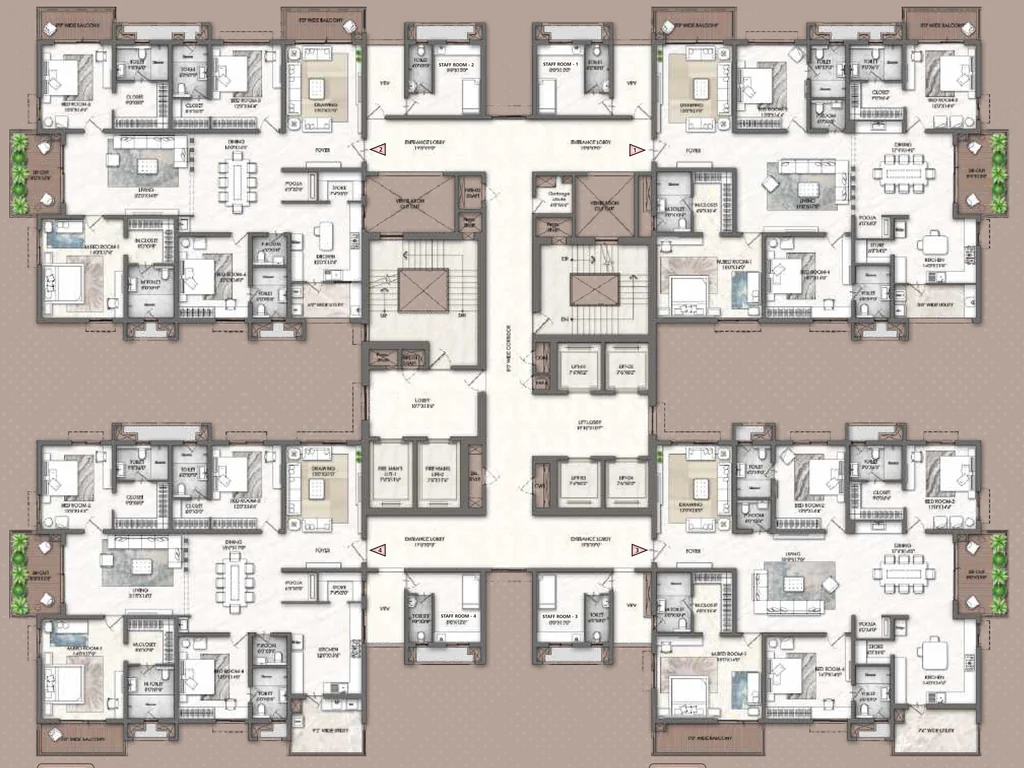 Floor Plan of Rajapushpa Skyra in Kokapet, Hyderabad - Image 372871