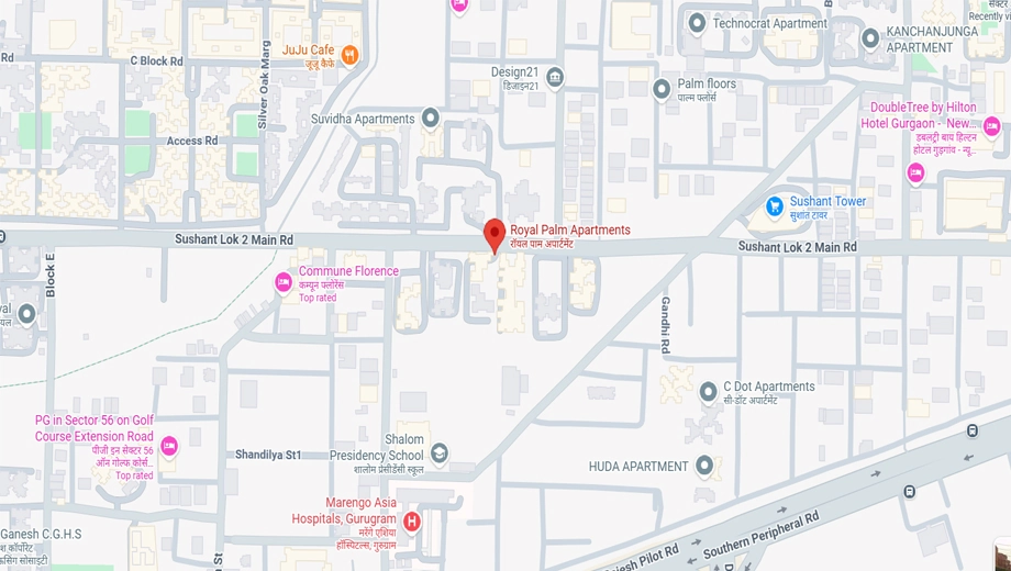 Location of Antriksh Royal Palm Apartments in Sector 56, Gurgaon - Image 374624