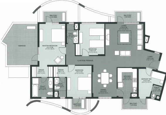 3 BHK Flat in Unitech The Close South in Nirvana Country, Gurgaon - Image 905727