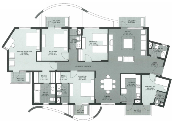 4 BHK Flat in Unitech The Close South in Nirvana Country, Gurgaon - Image 905728