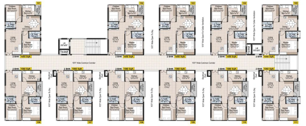 Floor Plan of Skyline Homes in Adibatla, Hyderabad - Image 372865