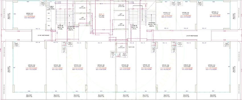Floor Plan of Pratishtha Trade Center in Choryasi, Surat - Image 372605