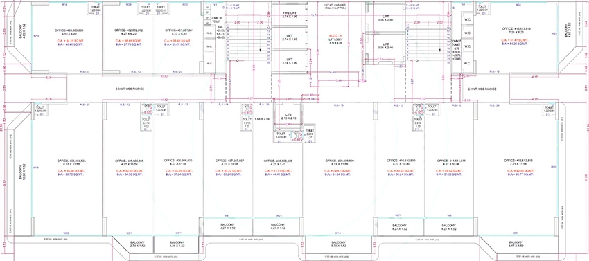 Floor Plan of Pratishtha Trade Center in Choryasi, Surat - Image 372604