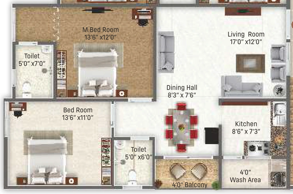 2 BHK Flat in Fortune Regency in Attapur, Hyderabad - Image 904880