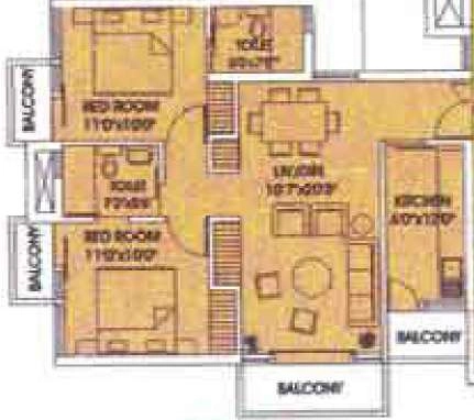2 BHK Flat in Ansal Sushant Apartments in Sushant Lok 1, Gurgaon - Image 905657