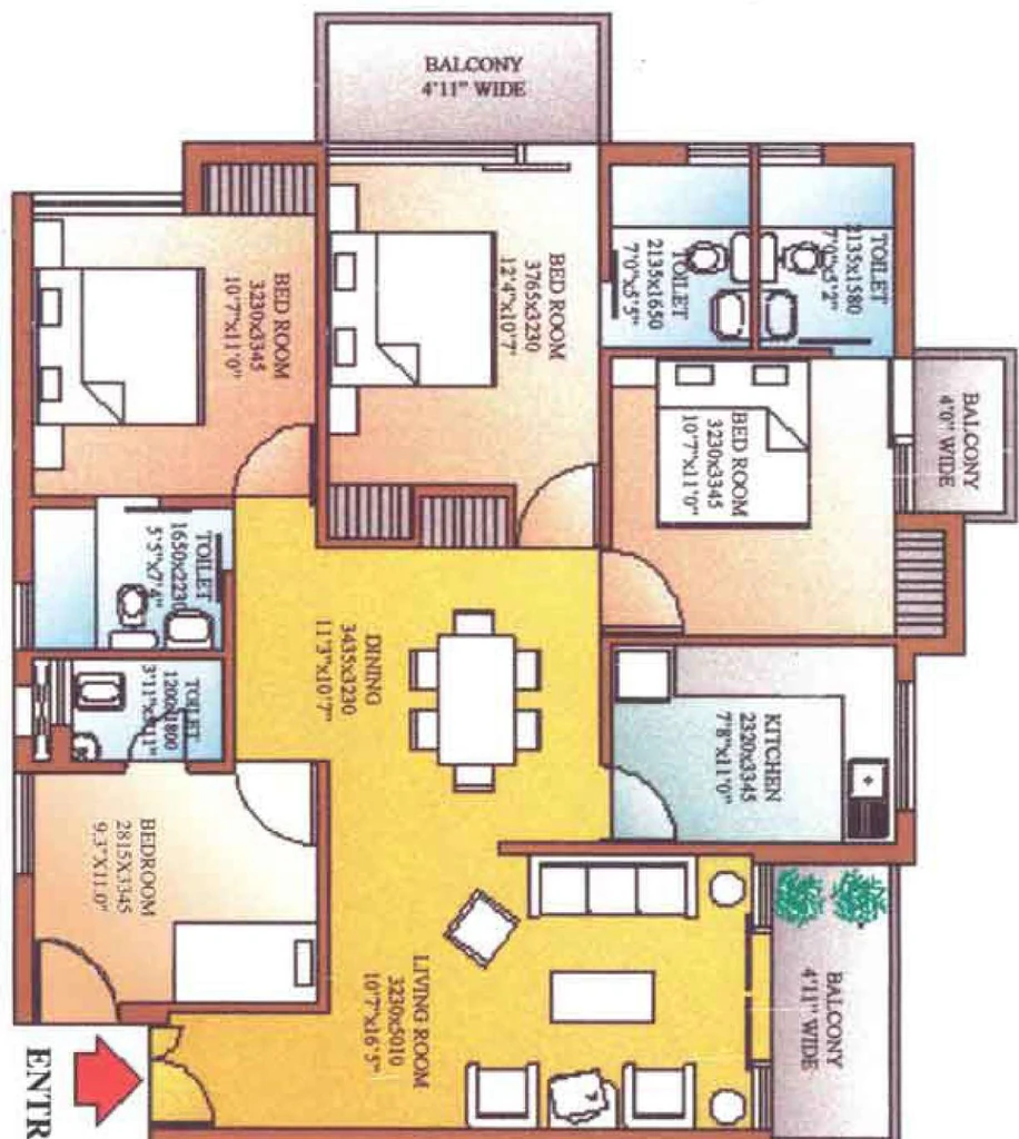 4 BHK Flat in Ansal Sushant Apartments in Sushant Lok 1, Gurgaon - Image 905660