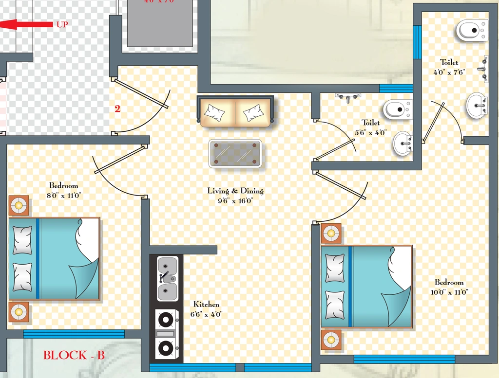2 BHK Flat in Gem Bait Ul Kubra in Langar House, Hyderabad - Image 904882