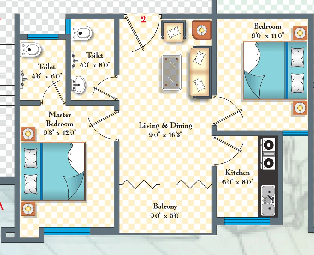 2 BHK Flat in Gem Bait Ul Kubra in Langar House, Hyderabad - Image 904883