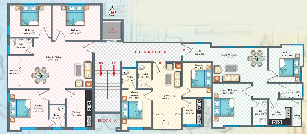 Floor Plan of Gem Bait Ul Kubra in Langar House, Hyderabad - Image 373010