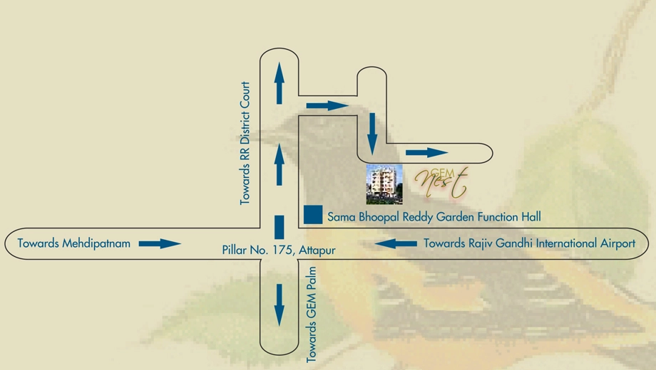 Location of Gem Nest in Attapur, Hyderabad - Image 373016