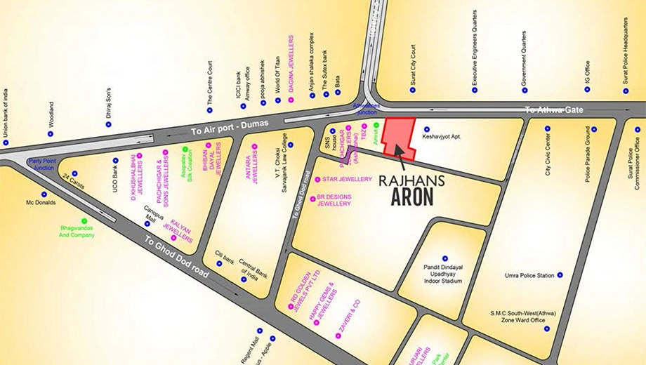 Location of Rajhans Aron in Athwa, Surat - Image 372649