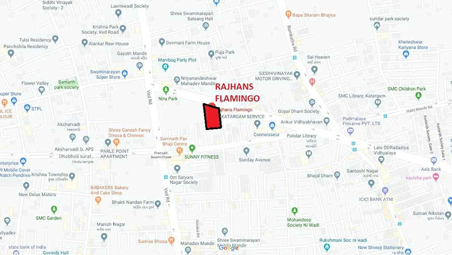 Location of Rajhan Flamingo in Katargam, Surat - Image 372668