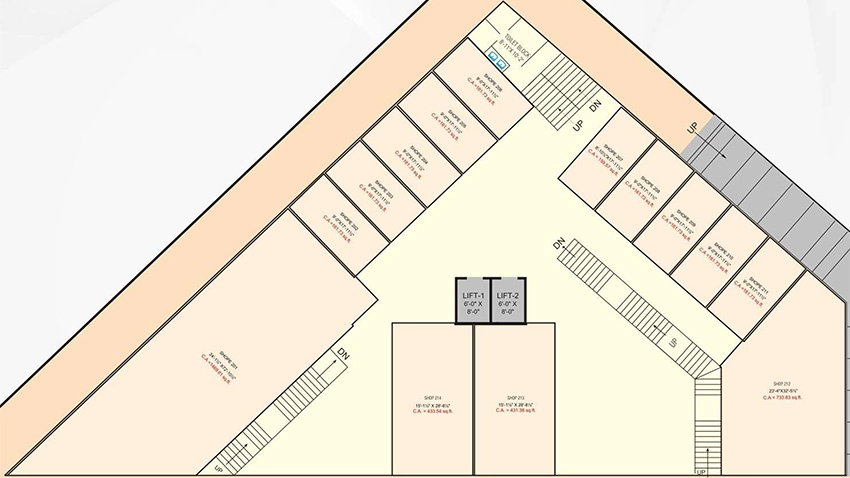 Floor Plan of Rajshakha Earth Plaza in Adajan, Surat - Image 372681