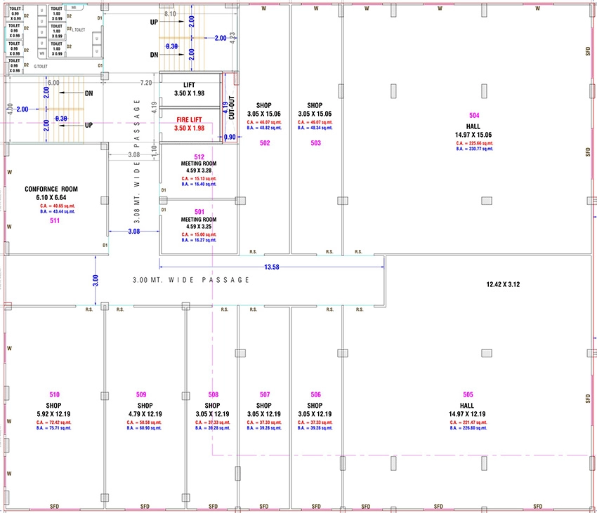 Floor Plan of Rio Business Hub in Adajan, Surat - Image 372695