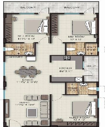 3 BHK Flat in Sagara The Address in Madhurawada, Visakhapatnam - Image 905695