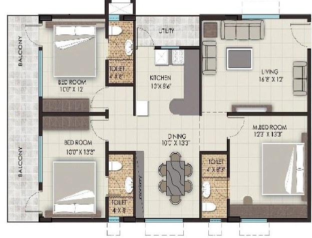 3 BHK Flat in Sagara The Address in Madhurawada, Visakhapatnam - Image 905696